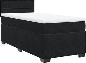 vidaXL Κρεβάτι Boxspring με Στρώμα Μαύρο 80 x 200 εκ. Βελούδινο