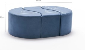 Πουφ Σκαμπό Μπλε ALYA 80x120x40