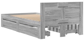 vidaXL Πλαίσιο Κρεβατιού με Κεφαλάρι Γκρι Sonoma 75x190 εκ. Επεξ. Ξύλο
