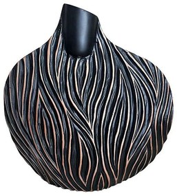 Βάζο 0038-223-040 27x11,5x31,5cm Black-Bronze Polyresin