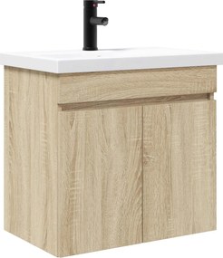 vidaXL Μονάδα μπάνιου με βρύση Sonoma Δρυς 61 x 40 x 74,5 εκ.