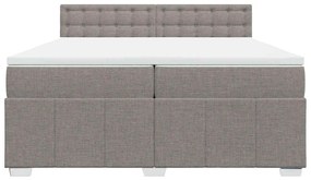 vidaXL Κρεβάτι Boxspring με Στρώμα Taupe 200x200 εκ. Υφασμάτινο