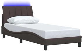 vidaXL Σκελετός Κρεβατιού Χωρίς Στρώμα Σκ. Καφέ 90x190 εκ. Υφασμάτινο