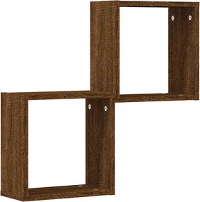 vidaXL Ράφια Τοίχου Κύβοι 2 τεμ. Καφέ Δρυς 30x15x30 εκ.