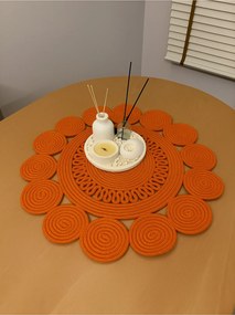 Stewehome Στρογγυλό τραπεζομάντηλο από πολυπροπυλένιο με εμφάνιση γιούτας 60x60 cm