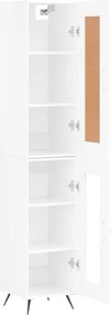 vidaXL Ντουλάπι Γυαλ. Λευκό 34,5 x 34 x 180 εκ. από Επεξεργασμένο Ξύλο