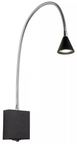 Φωτιστικό Επίτοιχο Lucide 18293-03-30 BUDDY Μαύρο Ματ (Black Mat)|Χρώμιο (Chrome) 4000 K