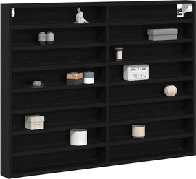vidaXL Βιτρίνα με ράφι Μαύρη Οξυά 100 x 8,5 x 75 cm Επεξεργασμένο ξύλο