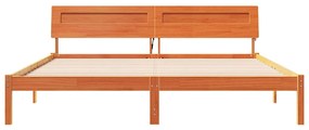 vidaXL Σκελετός Κρεβατιού με κεφαλάρι Καφέ 200 x 200 cm Μασίφ ξύλο