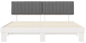 vidaXL Σκελετός Κρεβατιού με Επενδεδυμένο Κεφαλάρι Ανοιχτό γκρι