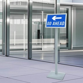 vidaXL Πόδι αφίσας Ασημί 32 x 27 x 119 εκ Σιδηρούν χυτοσίδηρο