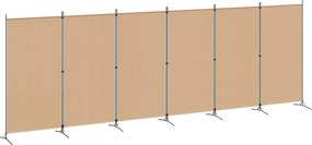 vidaXL Διαχωριστικό Δωματίου 6-Πάνελ Μπεζ 520 x 180 cm Ύφασμα