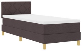 vidaXL Κρεβάτι με Βαρέλι και Στρώμα Σκούρο Καφέ 80x200 cm Ύφασμα