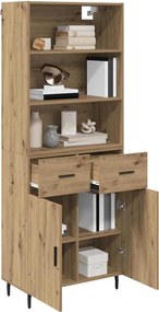 vidaXL Highboard 2 pcs Artisan Oak 69,5 x 32,5 x 180 εκ