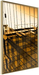 Αφίσα - Steel and Glass (Yellow) - 30x45 - Χρυσό - Χωρίς πασπαρτού