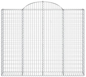 Συρματοκιβώτια Τοξωτά 10 τεμ. 200x30x160/180 εκ. Γαλβαν. Ατσάλι - Ασήμι