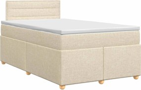 vidaXL Κρεβάτι box spring με στρώμα Κρεμ 120 x 190 cm Ύφασμα