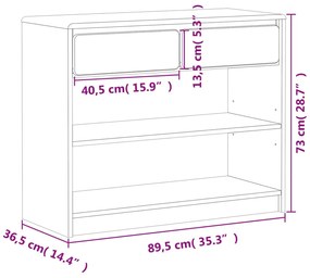 Τραπέζι Κονσόλα SAUDA Δρυς 89,5x36,5x73 εκ. Μασίφ Ξύλο Πεύκου - Καφέ