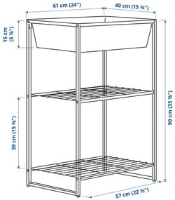 JOSTEIN ραφιέρα με δοχείο/εσωτερικού/εξωτερικού χώρου/σύρμα, 61x40x90 cm 894.371.78