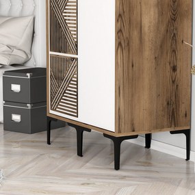 Διφυλλη Ντουλαπα Καρυδια/Λευκο KUMSAL 47.5x80x201.4