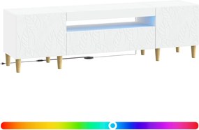 vidaXL Ντουλάπα LED Τηλεόρασης Λευκό Επεξεργασμένο Ξύλο