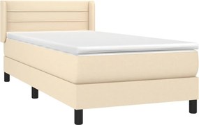 vidaXL Κρεβάτι Boxspring με Στρώμα Κρεμ 80 x 200 εκ. Υφασμάτινο