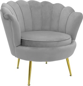 Πολυθρόνα Daimon βελούδο γκρι-χρυσό 79x74x78εκ 79x74x78 εκ.