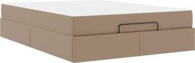 vidaXL Σκελετός κρεβατιού με στρώμα Άλλο 2 pcs Ώχρα PVC