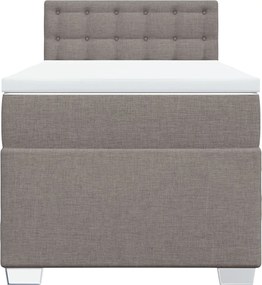 vidaXL Κρεβάτι Boxspring με Στρώμα Taupe 80x200 εκ. Υφασμάτινο