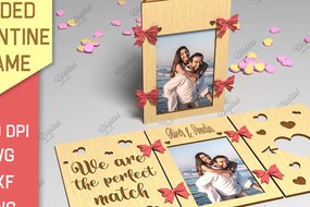 Σετ των 2 Intra απο ξύλο plywood 3mm-4mm πάχος Πλαίσιο Αγίου Βαλεντίνου 3 όψεων Δίασταση 20x30 cm INTRAFABR-85986414