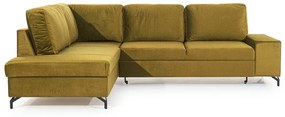 Γωνιακός καναπές Κρεβάτι LORIEN, μουσταρδί βελουτέ 294x94x215cm-Αριστερή γωνία-BOG3734