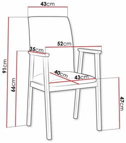Καρέκλα Victorville 336, Ανοιχτό καφέ, Καρυδί, 91x43x40cm, 7 kg, Ταπισερί, Ξύλινα, Μπράτσα, Ξύλο: Σημύδα | Epipla1.gr