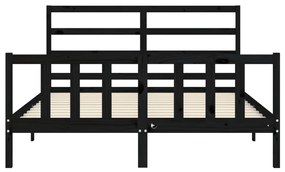 ΠΛΑΙΣΙΟ ΚΡΕΒΑΤΙΟΥ ΜΕ ΚΕΦΑΛΑΡΙ ΜΑΥΡΟ 160 X 200 ΕΚ. ΜΑΣΙΦ ΞΥΛΟ 3191920