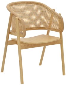 Πολυθρόνα Wenzy pakoworld φυσικό Rattan - μασίφ ξύλο toon 58x58x82εκ