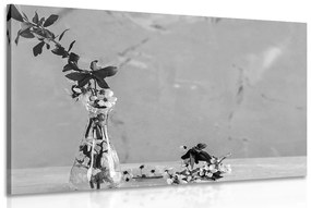 Εικόνα κλαδάκι κερασιού σε βάζο σε μαύρο & άσπρο - 120x80
