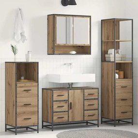 vidaXL Σετ Επίπλων Μπάνιου 3 pcs Artisan Oak Επεξεργασμένο ξύλο