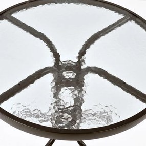 Σετ Κήπου Τραπεζαρία HM5079.02 3 τεμ Μεταλλικό Καφέ με Τραπέζι 60x60x72 εκ. &amp; 2 Καρέκλες