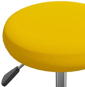 vidaXL Σκαμπό Μασάζ Κίτρινο Μουσταρδί Βελούδινο