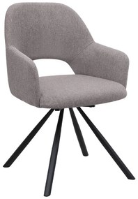 Πολυθρόνα τραπεζαρίας Gabriel Megapap ανοιχτό μπεζ ύφασμα - μεταλλικό μαύρο πόδι 58x60x85εκ.