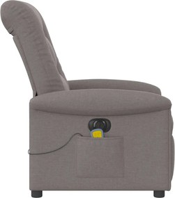 vidaXL Πολυθρόνα Μασάζ Ηλεκτρική Ανακλινόμενη Taupe Υφασμάτινη