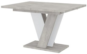 Τραπέζι Goodyear 125, Άσπρο, Γκρι, 75x90x120cm, Επιμήκυνση, Πλαστικοποιημένη μοριοσανίδα