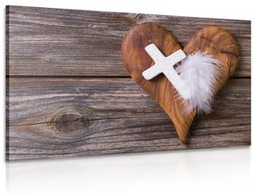 Εικόνα σταυρό σε ξύλινο φόντο - 90x60