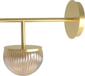 Απλίκα Τοίχου Roi Wall Single Arm G9 Χρυσό με Μελί Γυαλί