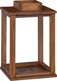 vidaXL Φανάρι 3 pcs Φυσικό Ξύλο Μαόνι