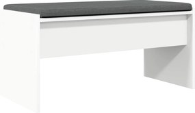 vidaXL Παγκάκι Χαλωρίου με μαξιλάρι Λευκό 83 x 38 x 40 εκ