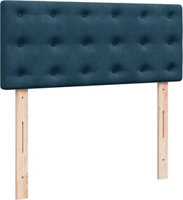 vidaXL Κρεβάτι Boxspring με Στρώμα Μπλε 120x190 εκ. Βελούδινο