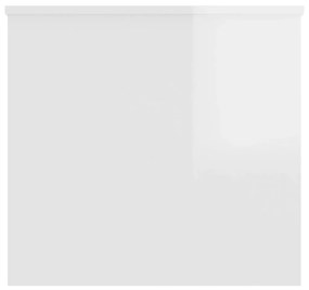Τραπεζάκι Σαλονιού Γυαλ. Λευκό 102x55,5x52,5 εκ. Επεξεργ. Ξύλο - Λευκό