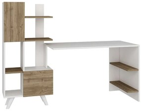 Γραφείο Alis 505CRL1102 170x60x120cm White-Walnut