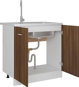 vidaXL Ντουλάπι Νιπτήρα "Lyon" Καφέ Δρυς 80x46x81,5 εκ. από Τεχνητό Ξύλο