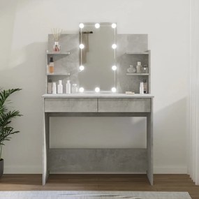 vidaXL Μπουντουάρ με LED Γκρι Σκυροδέματος 96x40x142 εκ.